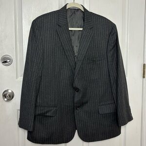 LAUREN Ralph Lauren wool cashmere gray pinstripe blazer size 46 R sports coat